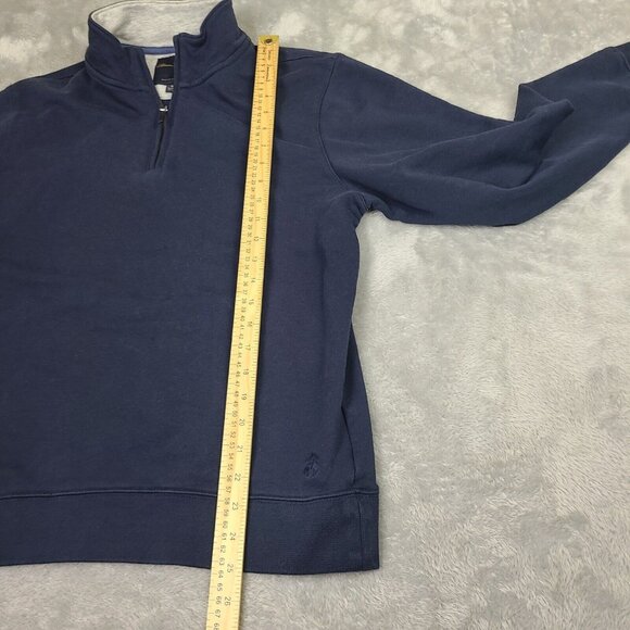 Brooks Brother Men's Sweater Navy Blue Size Sz Med Pullover  1/4 Zip Long Sleeve - Picture 7 of 10